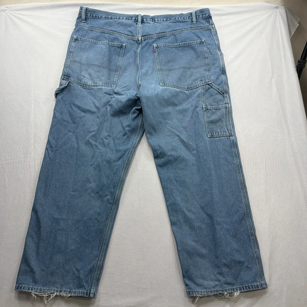 VTG Levi's Baggy Carpenter Jeans Loose Fit Workwear Denim Blue Mens 44x32
